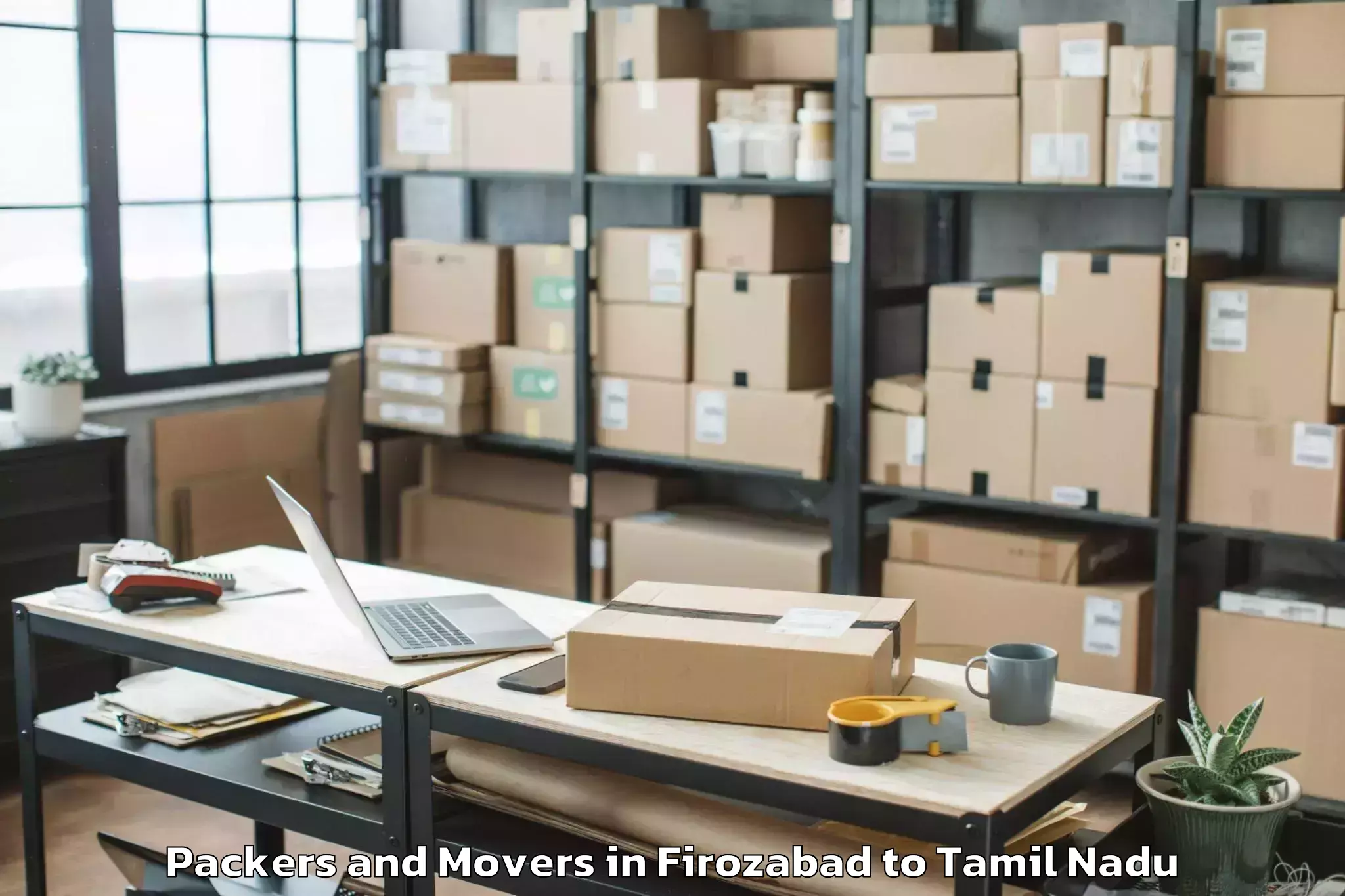 Book Your Firozabad to Manalurpettai Packers And Movers Today